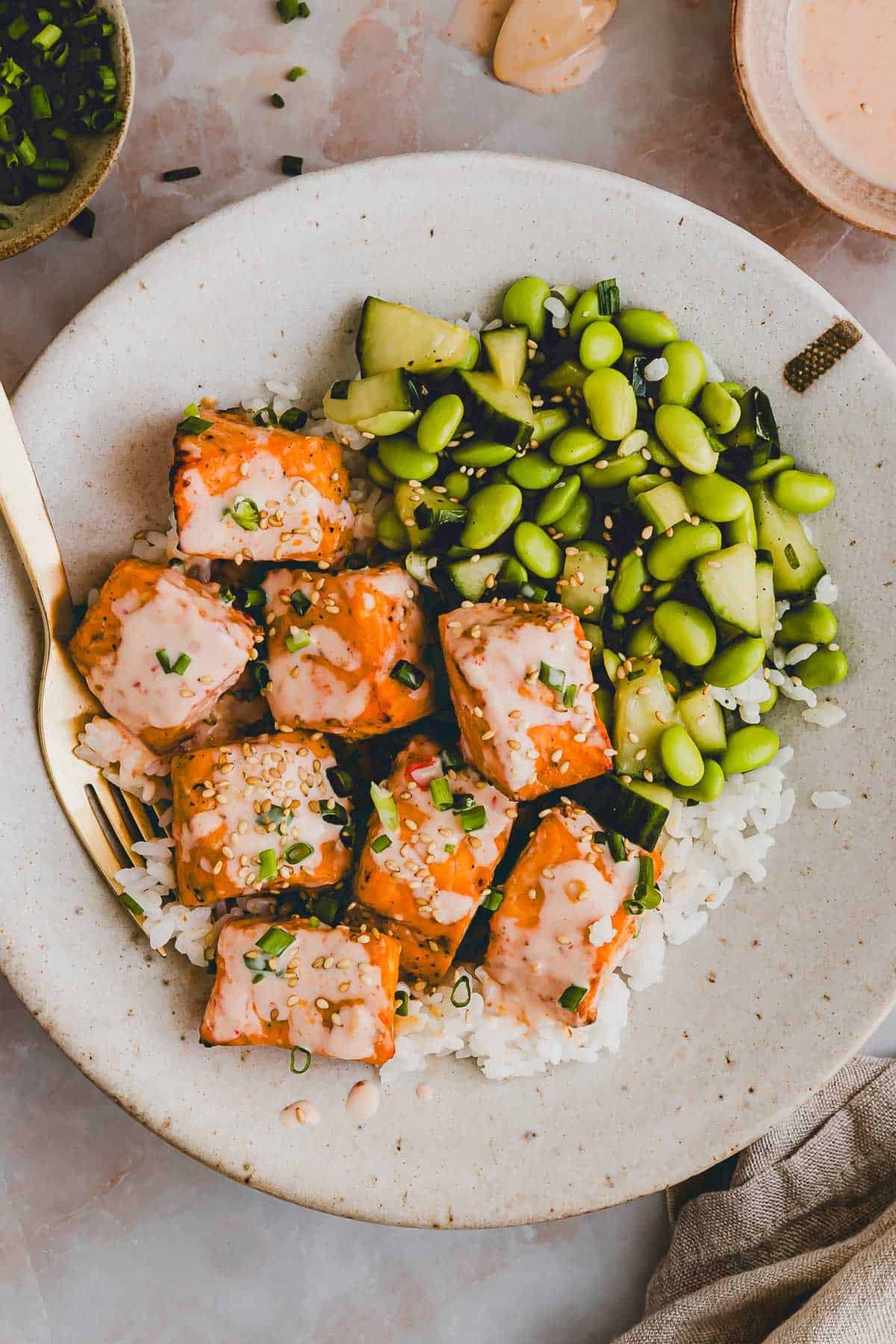 Bang Bang Salmon Bowl (Air Fryer)