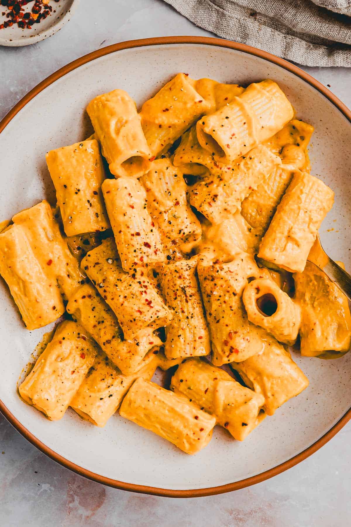 Pumpkin Cottage Cheese Pasta (High Protein)