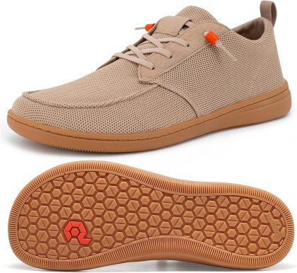 FEFELUIS Men's Barefoot Wide Toe Box Shoes - Minimalist Dress | Zero Drop | Slip On for Walking NUT Size 8 Wide | Walking