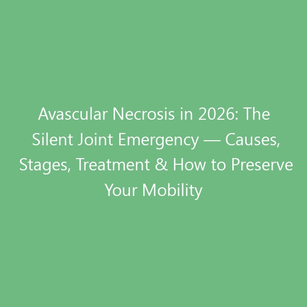 Avascular Necrosis in 2026: The Silent Joint Emergency — Causes, Stages, Treatment & How to Preserve Your Mobility