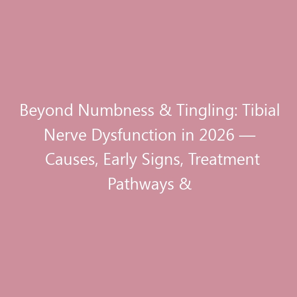 Beyond Numbness & Tingling: Tibial Nerve Dysfunction in 2026 — Causes, Early Signs, Treatment Pathways & Footwear Strategies to Protect Your Nerves