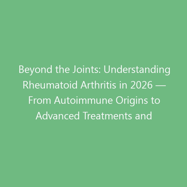 Beyond the Joints: Understanding Rheumatoid Arthritis in 2026 — From Autoimmune Origins to Advanced Treatments and Everyday Relief