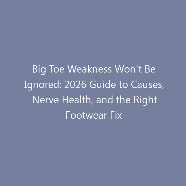 Big Toe Weakness Won’t Be Ignored: 2026 Guide to Causes, Nerve Health, and the Right Footwear Fix