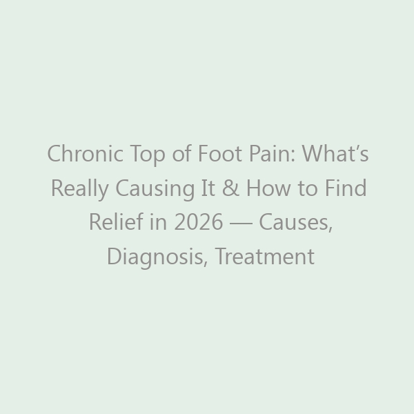 Chronic Top of Foot Pain: What’s Really Causing It & How to Find Relief in 2026 — Causes, Diagnosis, Treatment & Footwear Fixes