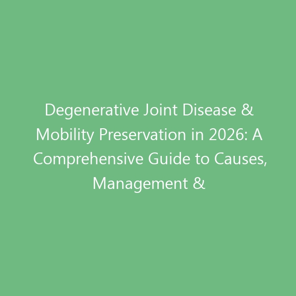 Degenerative Joint Disease & Mobility Preservation in 2026: A Comprehensive Guide to Causes, Management & Footwear Strategies