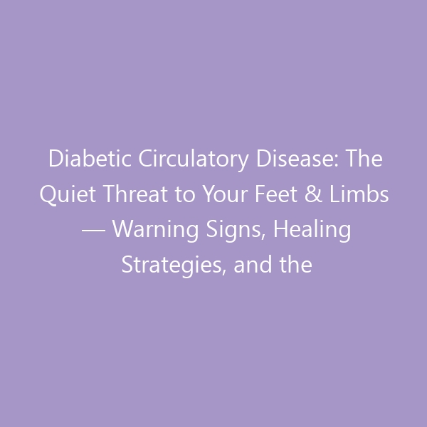 Diabetic Circulatory Disease: The Quiet Threat to Your Feet & Limbs — Warning Signs, Healing Strategies, and the Right Shoes in 2025
