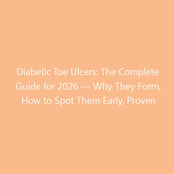 Diabetic Toe Ulcers: The Complete Guide for 2026 — Why They Form, How to Spot Them Early, Proven Treatments & the Best Footwear for Healing
