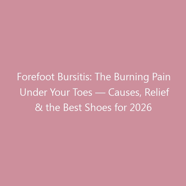 Forefoot Bursitis: The Burning Pain Under Your Toes — Causes, Relief & the Best Shoes for 2026