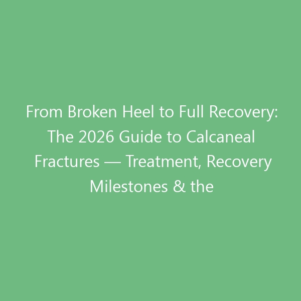 From Broken Heel to Full Recovery: The 2026 Guide to Calcaneal Fractures — Treatment, Recovery Milestones & the Best Post-Injury Footwear