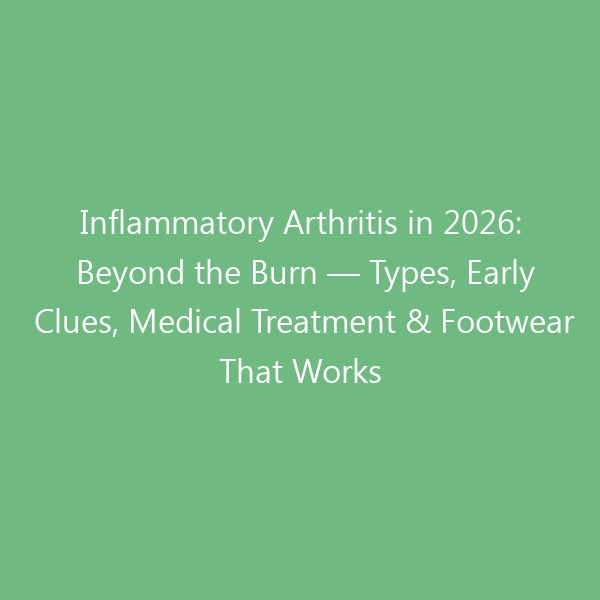 Inflammatory Arthritis in 2026: Beyond the Burn — Types, Early Clues, Medical Treatment & Footwear That Works