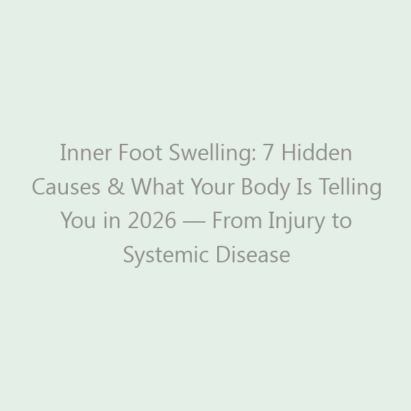 Inner Foot Swelling: 7 Hidden Causes & What Your Body Is Telling You in 2026 — From Injury to Systemic Disease