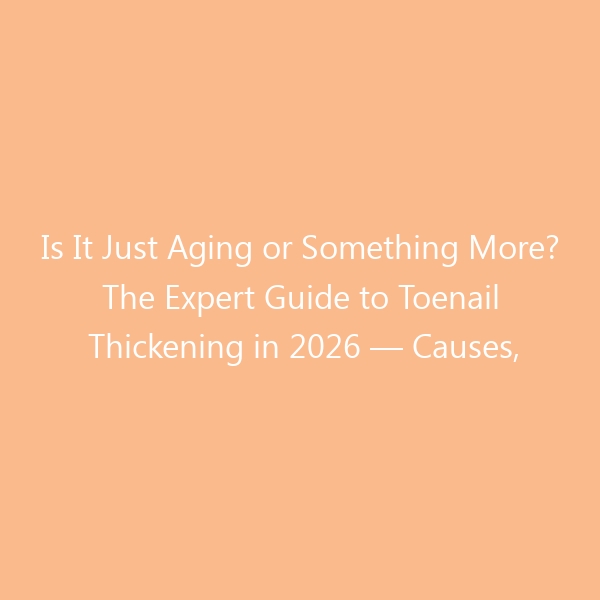 Is It Just Aging or Something More? The Expert Guide to Toenail Thickening in 2026 — Causes, Treatment & Footwear Solutions