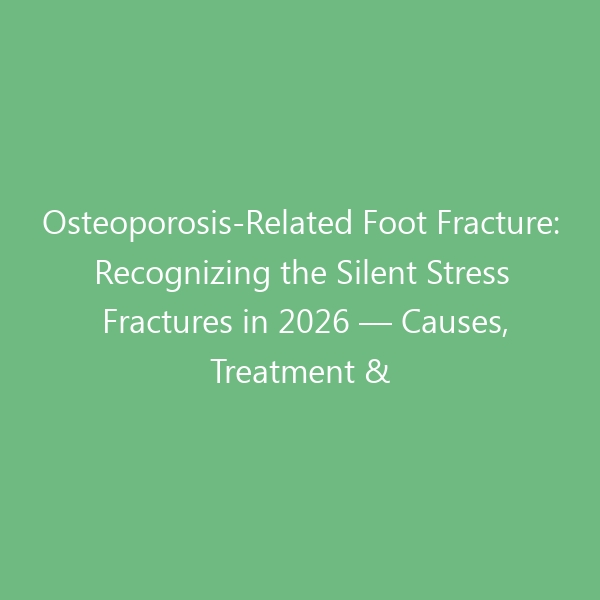 Osteoporosis-Related Foot Fracture: Recognizing the Silent Stress Fractures in 2026 — Causes, Treatment & Protective Footwear