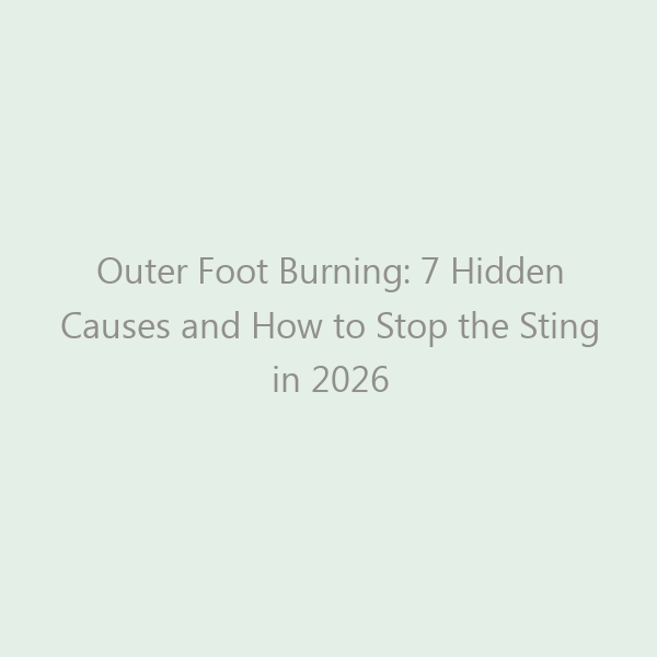 Outer Foot Burning: 7 Hidden Causes and How to Stop the Sting in 2026
