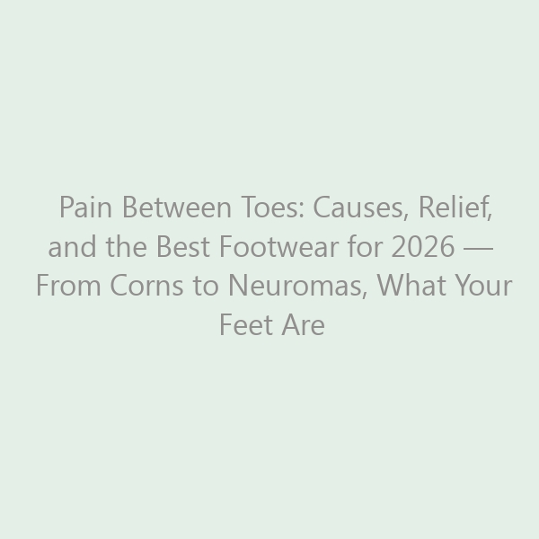 Pain Between Toes: Causes, Relief, and the Best Footwear for 2026 — From Corns to Neuromas, What Your Feet Are Telling You