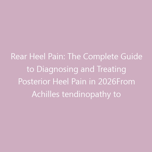 Rear Heel Pain: The Complete Guide to Diagnosing and Treating Posterior Heel Pain in 2026From Achilles tendinopathy to pump bumps — understanding causes, finding the right treatment, and choosing footwear that heals