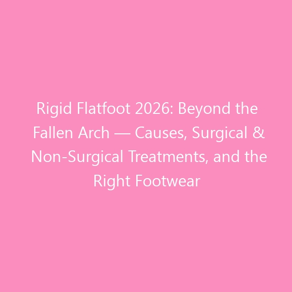 Rigid Flatfoot 2026: Beyond the Fallen Arch — Causes, Surgical & Non-Surgical Treatments, and the Right Footwear