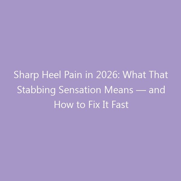 Sharp Heel Pain in 2026: What That Stabbing Sensation Means — and How to Fix It Fast