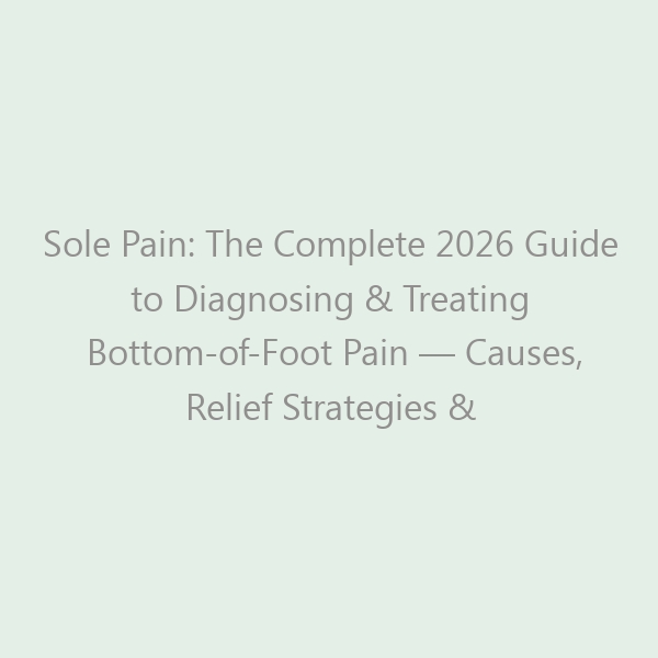 Sole Pain: The Complete 2026 Guide to Diagnosing & Treating Bottom-of-Foot Pain — Causes, Relief Strategies & Best Footwear