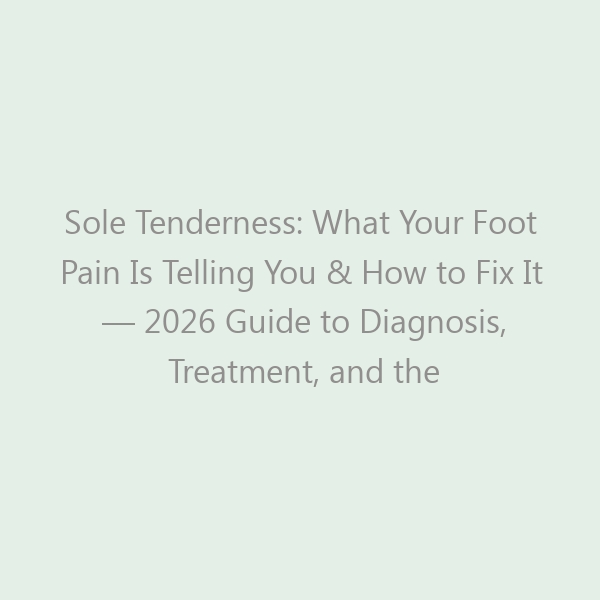 Sole Tenderness: What Your Foot Pain Is Telling You & How to Fix It — 2026 Guide to Diagnosis, Treatment, and the Best Shoes to Walk Without Pain