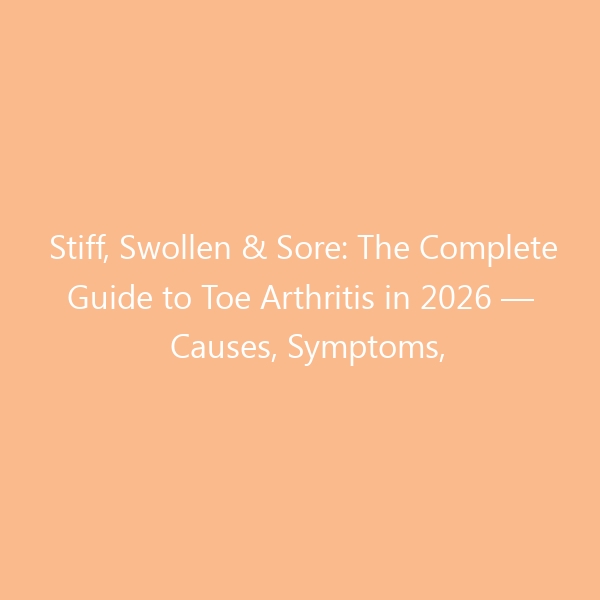 Stiff, Swollen & Sore: The Complete Guide to Toe Arthritis in 2026 — Causes, Symptoms, Non-Surgical Relief & the Best Shoes to Ease Every Step