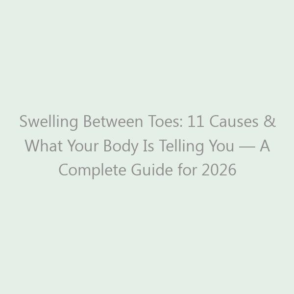 Swelling Between Toes: 11 Causes & What Your Body Is Telling You — A Complete Guide for 2026