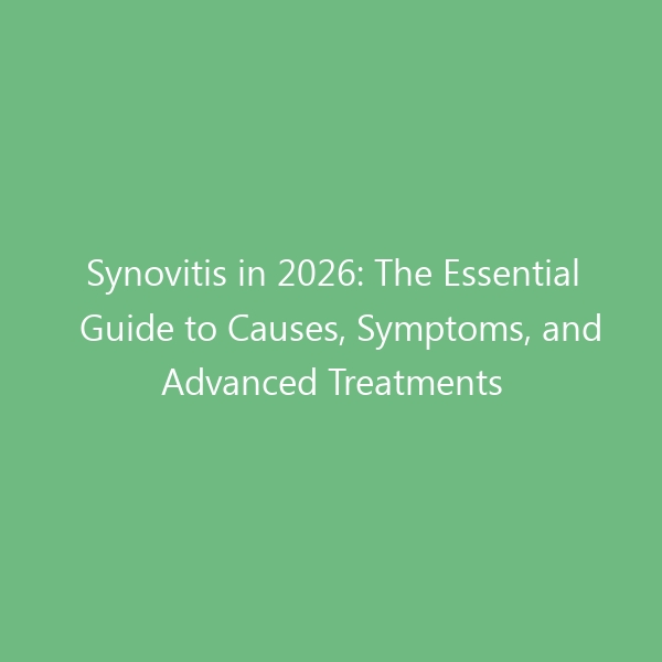 Synovitis in 2026: The Essential Guide to Causes, Symptoms, and Advanced Treatments