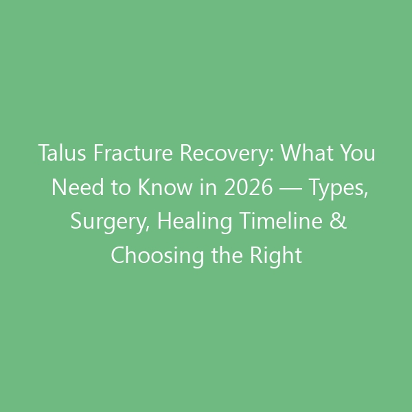 Talus Fracture Recovery: What You Need to Know in 2026 — Types, Surgery, Healing Timeline & Choosing the Right Footwear
