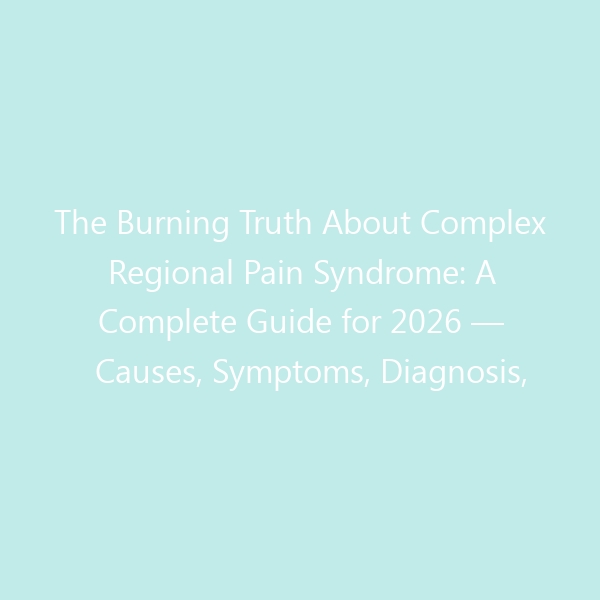 The Burning Truth About Complex Regional Pain Syndrome: A Complete Guide for 2026 — Causes, Symptoms, Diagnosis, Treatment & Daily Management