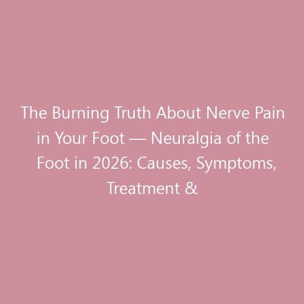 The Burning Truth About Nerve Pain in Your Foot — Neuralgia of the Foot in 2026: Causes, Symptoms, Treatment & the Best Shoes for Relief