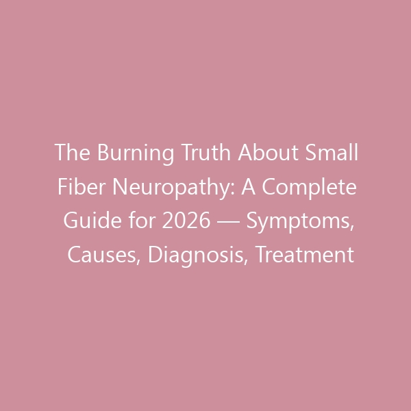 The Burning Truth About Small Fiber Neuropathy: A Complete Guide for 2026 — Symptoms, Causes, Diagnosis, Treatment & the Best Footwear for Pain Relief