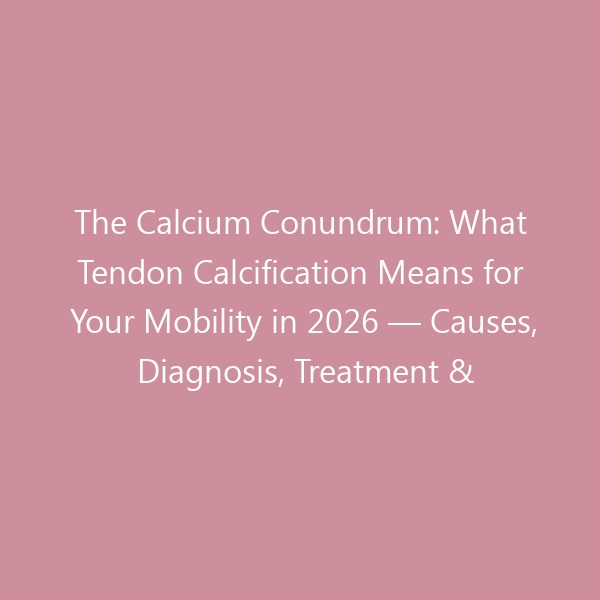 The Calcium Conundrum: What Tendon Calcification Means for Your Mobility in 2026 — Causes, Diagnosis, Treatment & Recovery Guide