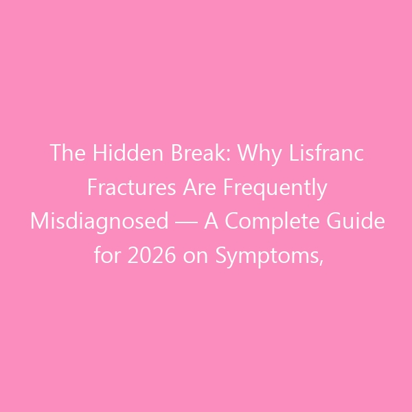 The Hidden Break: Why Lisfranc Fractures Are Frequently Misdiagnosed — A Complete Guide for 2026 on Symptoms, Surgery, Recovery & Footwear