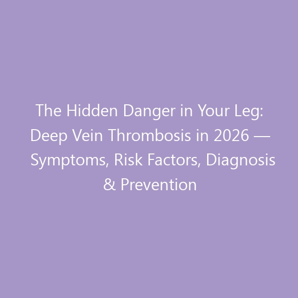 The Hidden Danger in Your Leg: Deep Vein Thrombosis in 2026 — Symptoms, Risk Factors, Diagnosis & Prevention Strategies