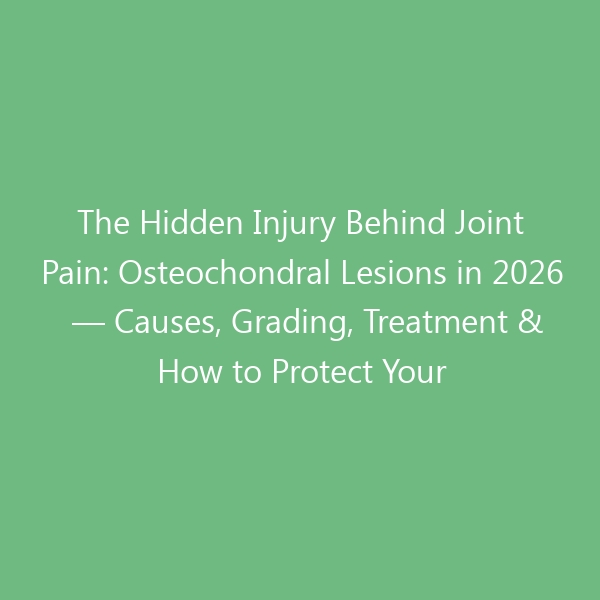 The Hidden Injury Behind Joint Pain: Osteochondral Lesions in 2026 — Causes, Grading, Treatment & How to Protect Your Joints