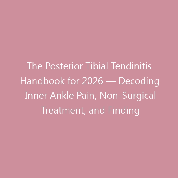The Posterior Tibial Tendinitis Handbook for 2026 — Decoding Inner Ankle Pain, Non-Surgical Treatment, and Finding Shoes That Support Recovery