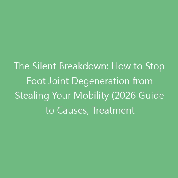 The Silent Breakdown: How to Stop Foot Joint Degeneration from Stealing Your Mobility (2026 Guide to Causes, Treatment & the Right Shoes)