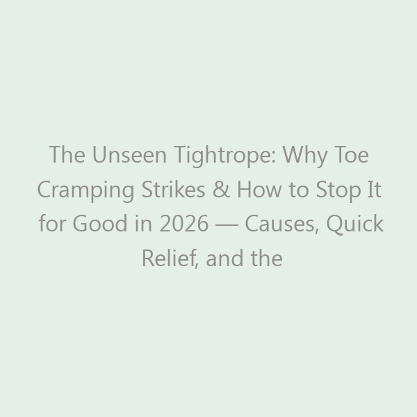 The Unseen Tightrope: Why Toe Cramping Strikes & How to Stop It for Good in 2026 — Causes, Quick Relief, and the Best Shoes That Prevent Recurrence