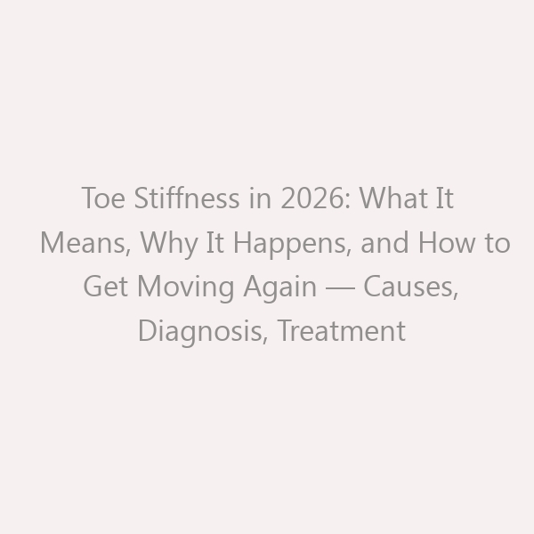 Toe Stiffness in 2026: What It Means, Why It Happens, and How to Get Moving Again — Causes, Diagnosis, Treatment & Essential Footwear