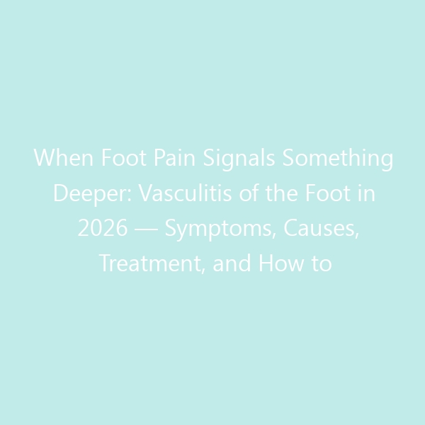 When Foot Pain Signals Something Deeper: Vasculitis of the Foot in 2026 — Symptoms, Causes, Treatment, and How to Protect Your Feet