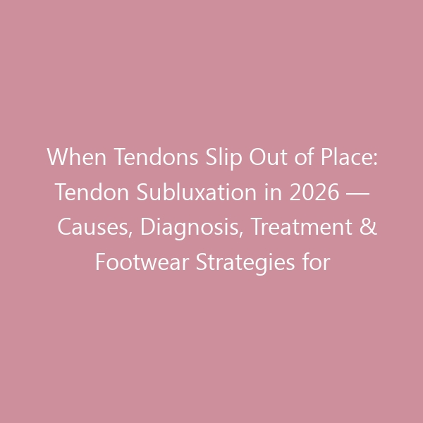 When Tendons Slip Out of Place: Tendon Subluxation in 2026 — Causes, Diagnosis, Treatment & Footwear Strategies for Every Joint