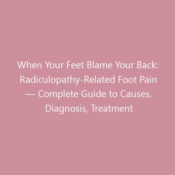 When Your Feet Blame Your Back: Radiculopathy-Related Foot Pain — Complete Guide to Causes, Diagnosis, Treatment & Supportive Footwear for 2026