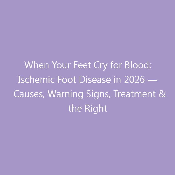 When Your Feet Cry for Blood: Ischemic Foot Disease in 2026 — Causes, Warning Signs, Treatment & the Right Footwear to Protect Your Limbs