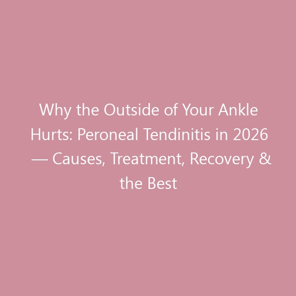 Why the Outside of Your Ankle Hurts: Peroneal Tendinitis in 2026 — Causes, Treatment, Recovery & the Best Footwear to Protect Your Tendons
