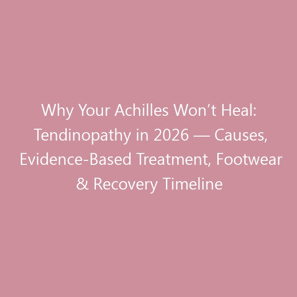 Why Your Achilles Won’t Heal: Tendinopathy in 2026 — Causes, Evidence-Based Treatment, Footwear & Recovery Timeline