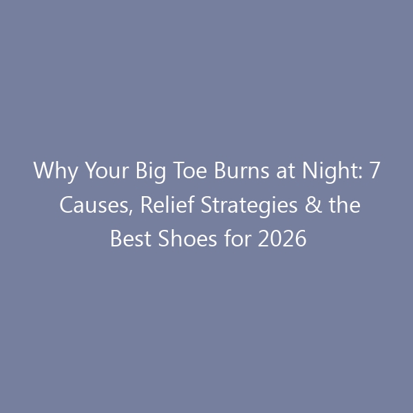 Why Your Big Toe Burns at Night: 7 Causes, Relief Strategies & the Best Shoes for 2026