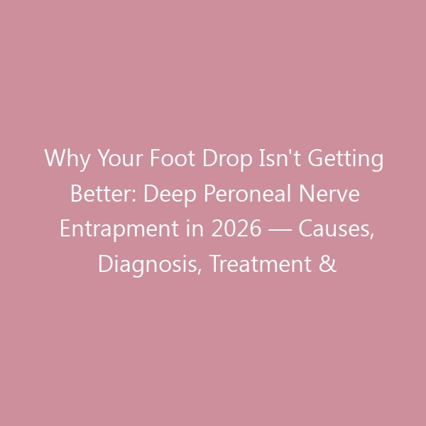 Why Your Foot Drop Isn’t Getting Better: Deep Peroneal Nerve Entrapment in 2026 — Causes, Diagnosis, Treatment & Footwear