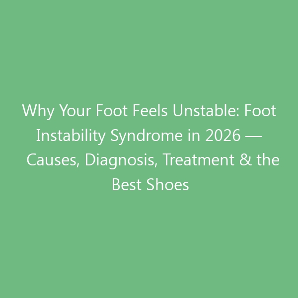 Why Your Foot Feels Unstable: Foot Instability Syndrome in 2026 — Causes, Diagnosis, Treatment & the Best Shoes for a Steady Step