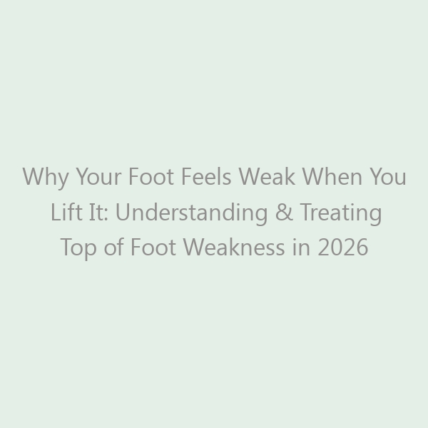 Why Your Foot Feels Weak When You Lift It: Understanding & Treating Top of Foot Weakness in 2026