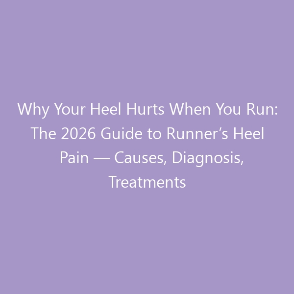 Why Your Heel Hurts When You Run: The 2026 Guide to Runner&rsquo;s Heel Pain &mdash; Causes, Diagnosis, Treatments & Shoes That Speed Recovery
